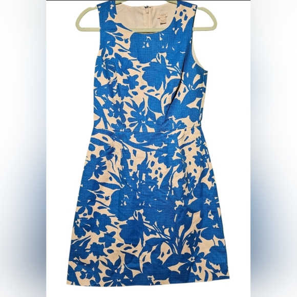 J. Crew EUC Size 2 Blue and White Floral Dress - Picture 2 of 4